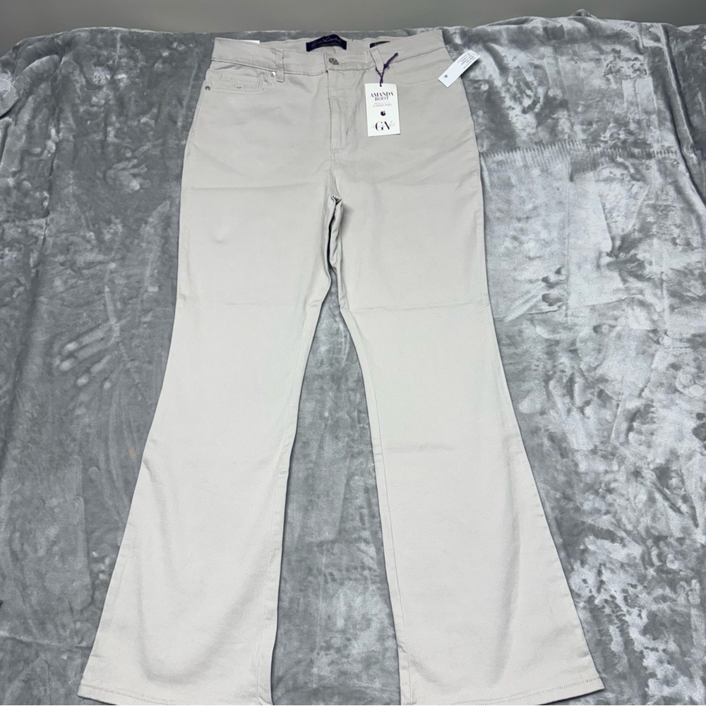 Gloria Vanderbilt WOMENS S-14 Amanda Bootcut Slim/Flat Panel Flare Leg Stonewood